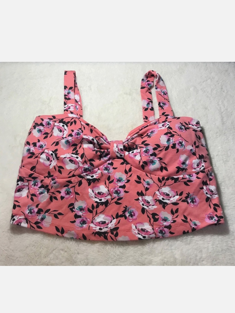 Charlotte Russe Floral Crop Tank Size Large